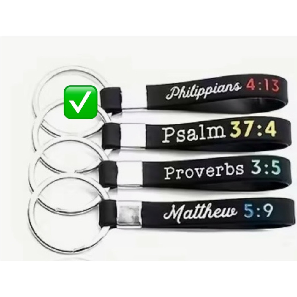 Inspirational Hand Engraved Bible Verse Keychain- Wristband- Philippians 4:13